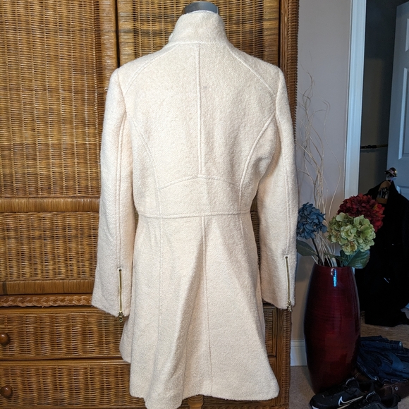 Guess Ivory Double Breasted Military Coat MEDIUM - Picture 3 of 4